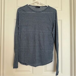 GAP Blue & White Striped Long Sleeve Crewneck Top – Size S